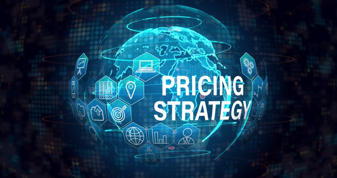 Global Pricing Strategy Digital Interface with Icons