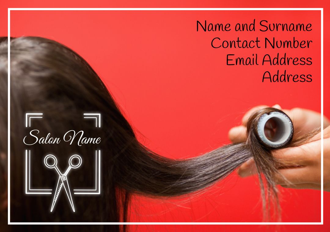 Hair Styling Business Card with Unique Template Design