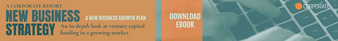 Corporate report banner on new business strategy and growth