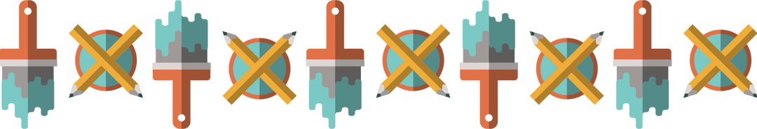 Abstract Colorful Brush Linear Pattern on Transparent Background