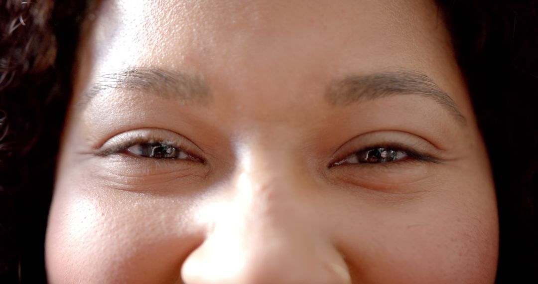 Close-up of African American Woman's Smiling Eyes - Free Images, Stock Photos and Pictures on Pikwizard.com