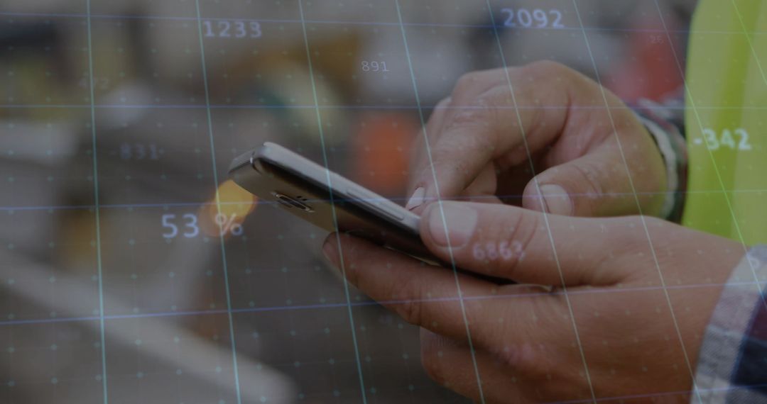 Businessman Analyzing Digital Data Using Smartphone Technology