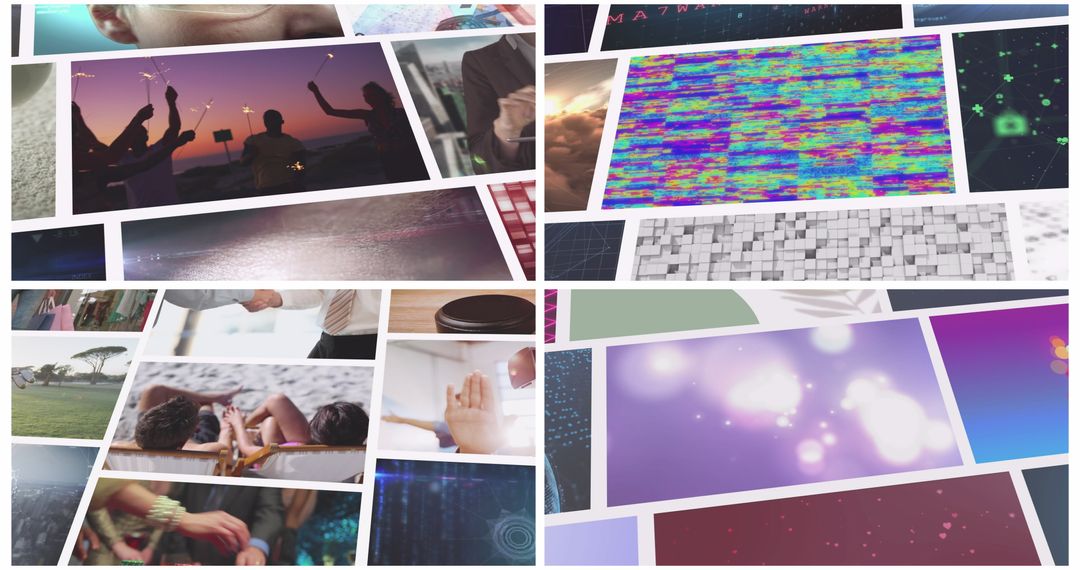 Collage of Business Leisure and Technology Imagery