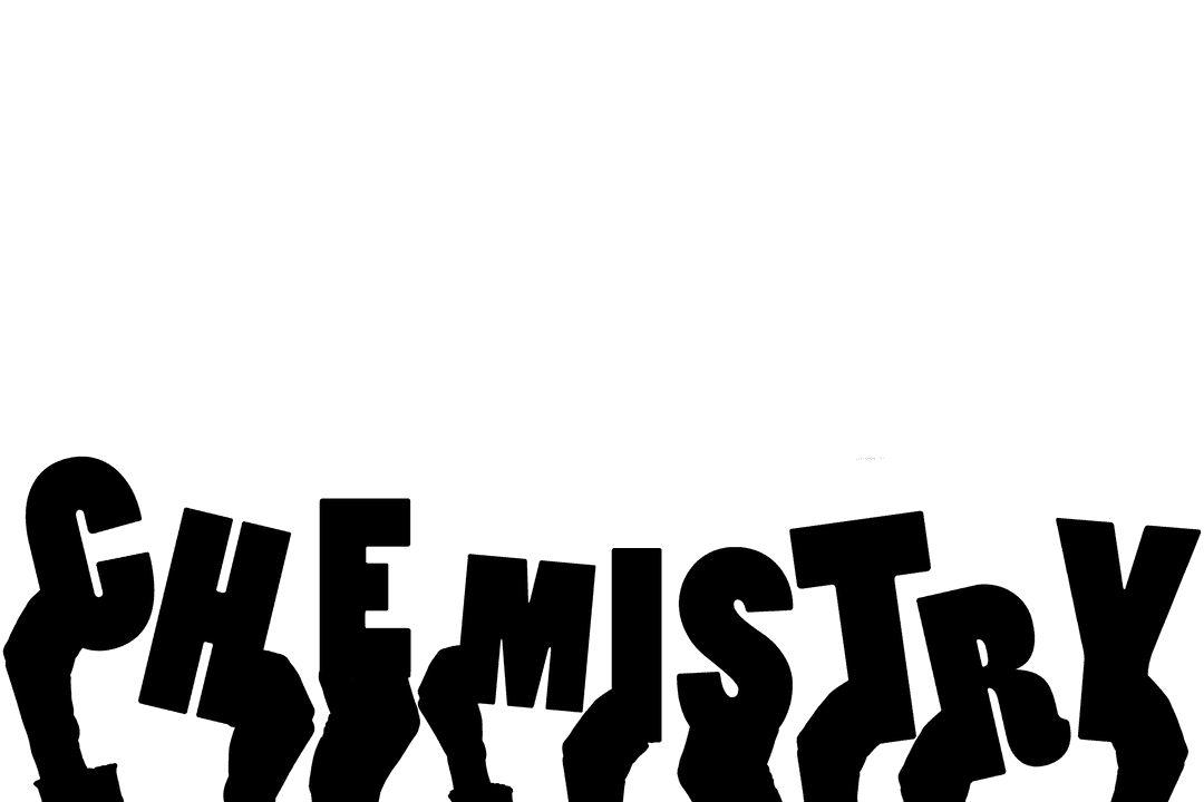 Transparent Chemistry Text Held by Hands on Clear Background