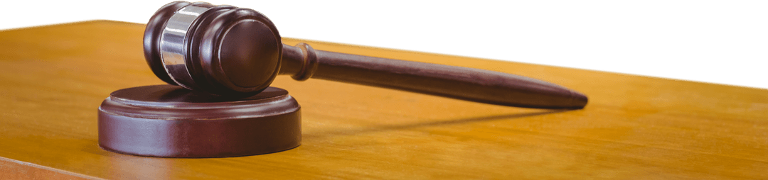 Wooden Judge Gavel and Sound Block on Transparent Background