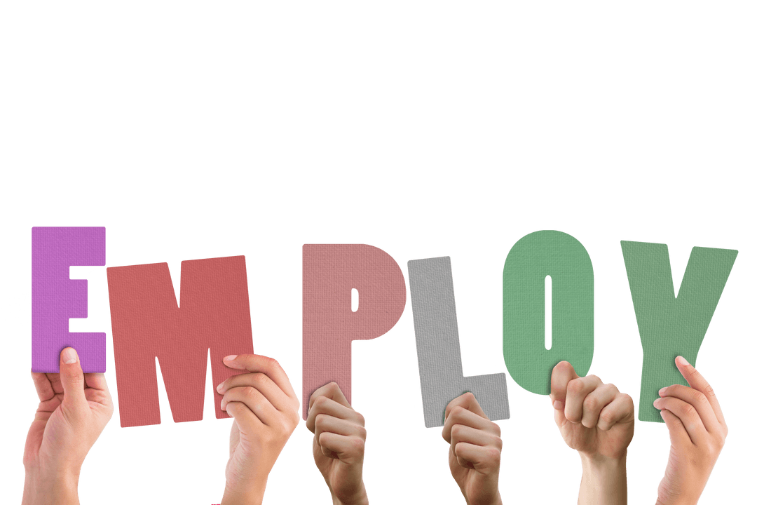 Hands Holding Employ Text Transparent PNG Business Concept