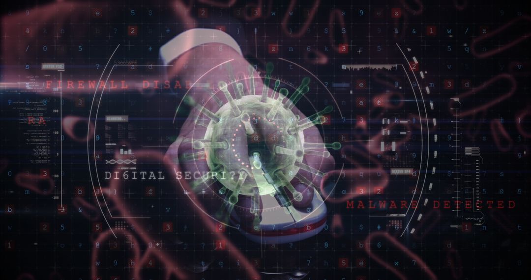 Digital Virus Threat and Cybersecurity Warning Interface