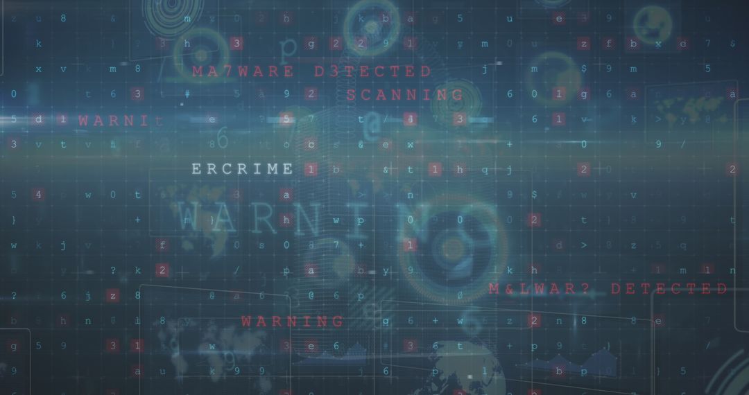 Cybersecurity Alert with Digital Data Interface Display - Free Images, Stock Photos and Pictures on Pikwizard.com