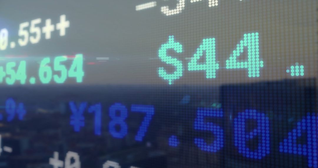 Digital Stock Market Data Overlay with Global Financial Trading