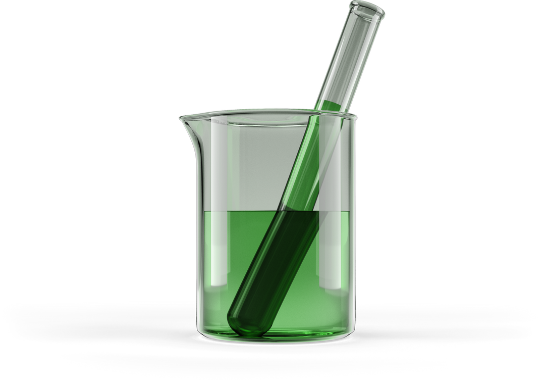 Transparent Beaker with Blue and Green Chemical Solution for Science Research - Download Free Stock Images Pikwizard.com