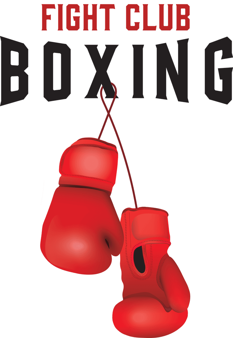 Red Boxing Gloves with Fight Club Transparent Illustration