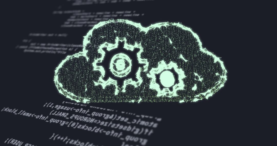 Cloud Technology with Gears and Data Elements Visual