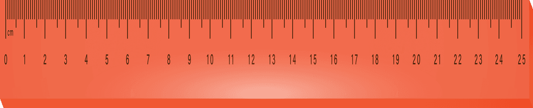 Red Ruler on Transparent Background for Educational Design