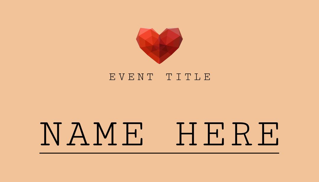 Low-Poly Heart Template for Romantic or Awareness Events