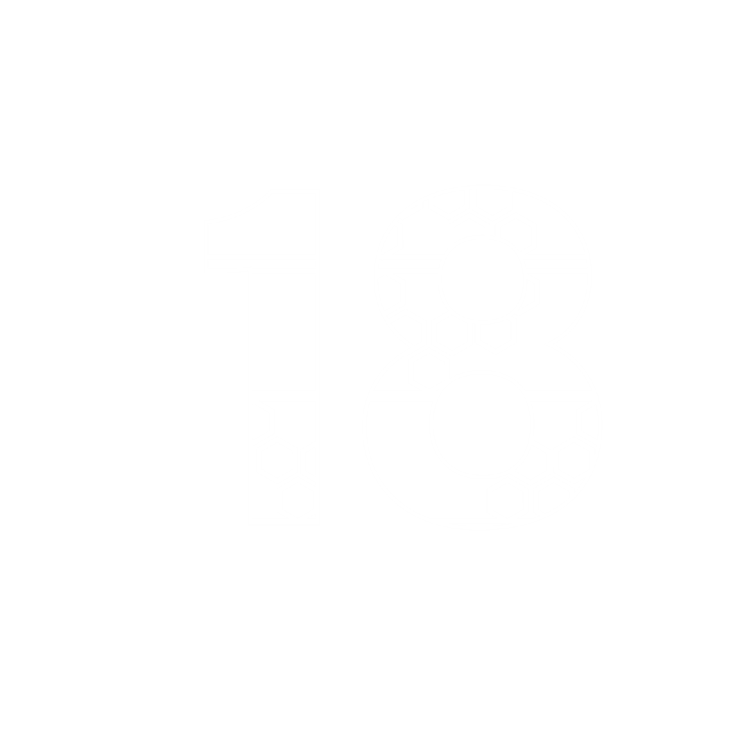 White Number 18 with Geometric Pattern on Transparent Background