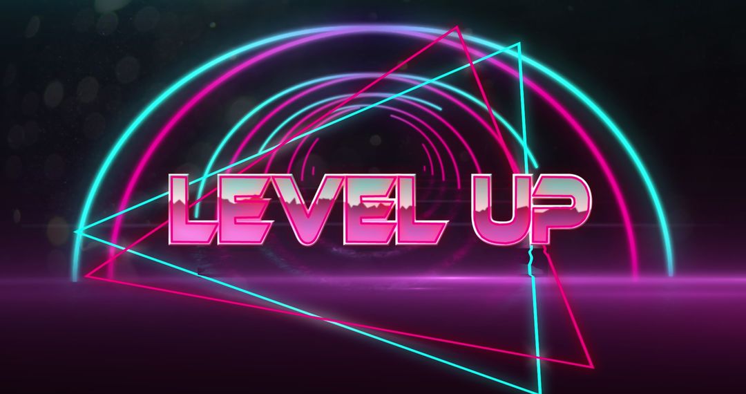 Neon Tunnel with Retro High Score Text