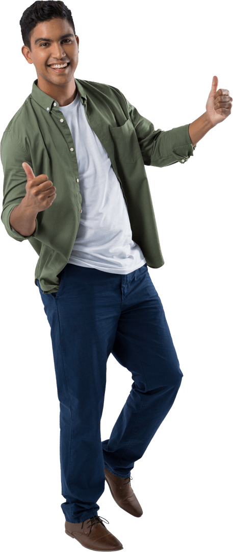 Happy Young Man Showing Thumbs Up Transparent Background