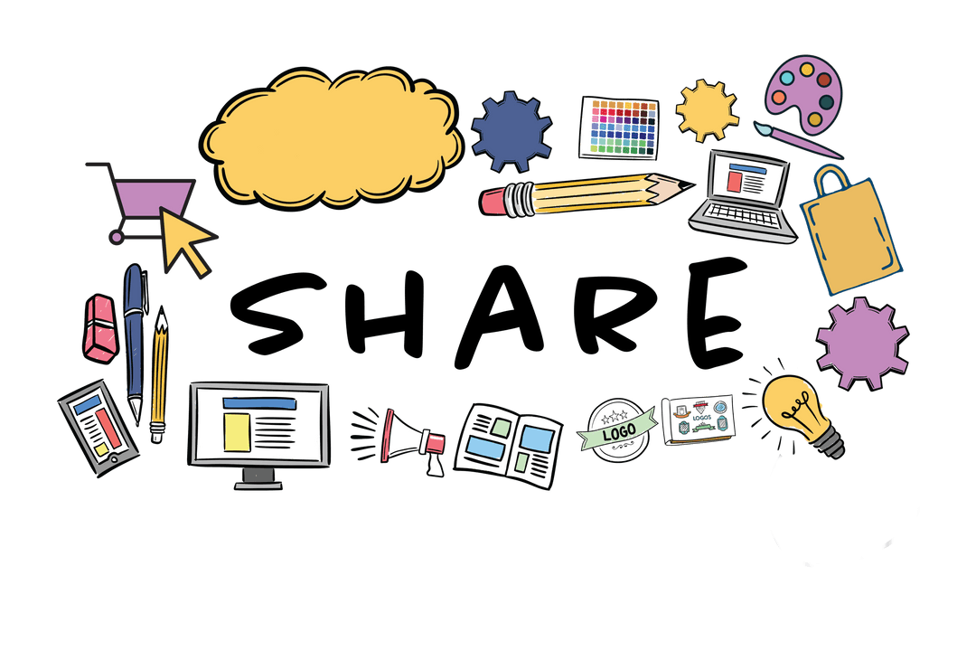 Abstract Communication Doodles on Transparent Background