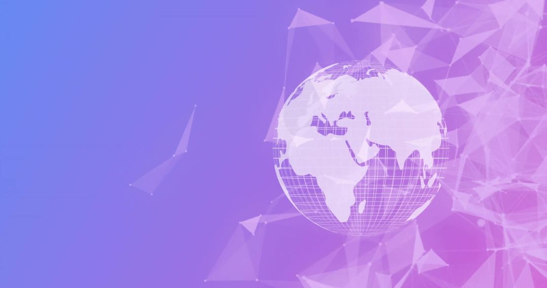 Abstract Globe with Geometric Shapes on Gradient Background