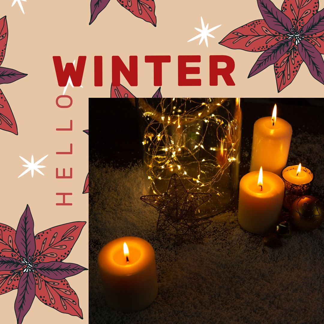 Cozy Winter Greeting with Warm Candlelight