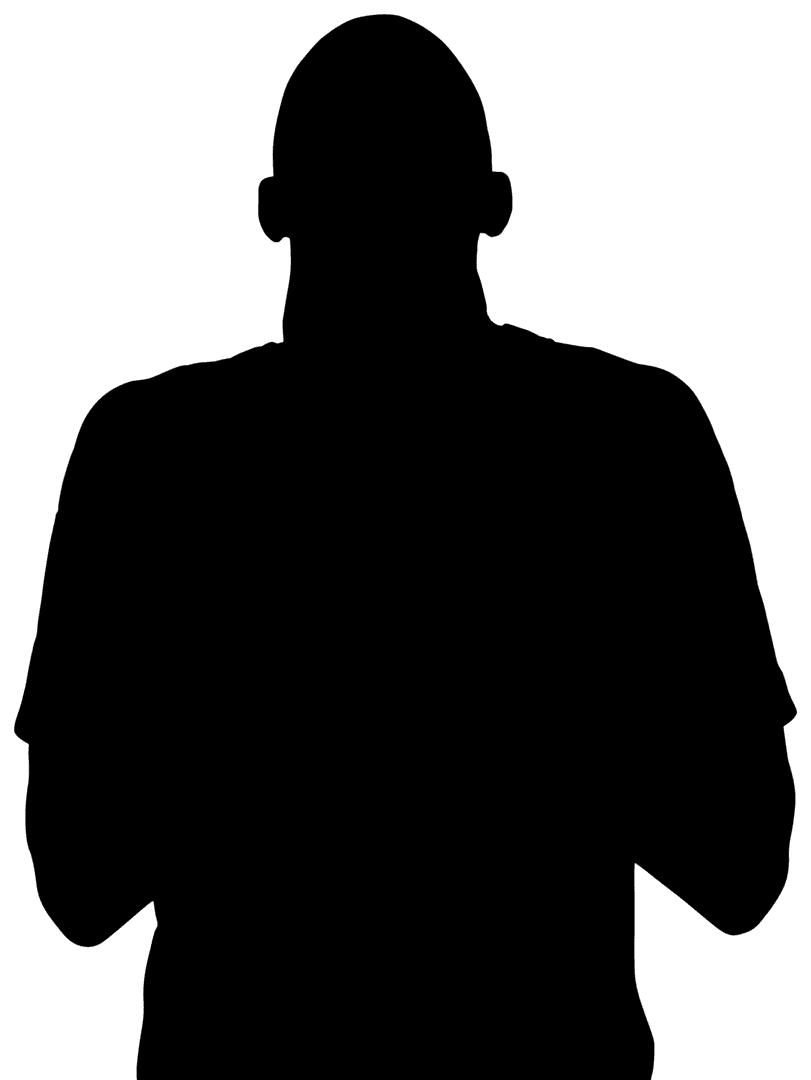 Transparent Silhouette Men Exercising in Fitness Posture