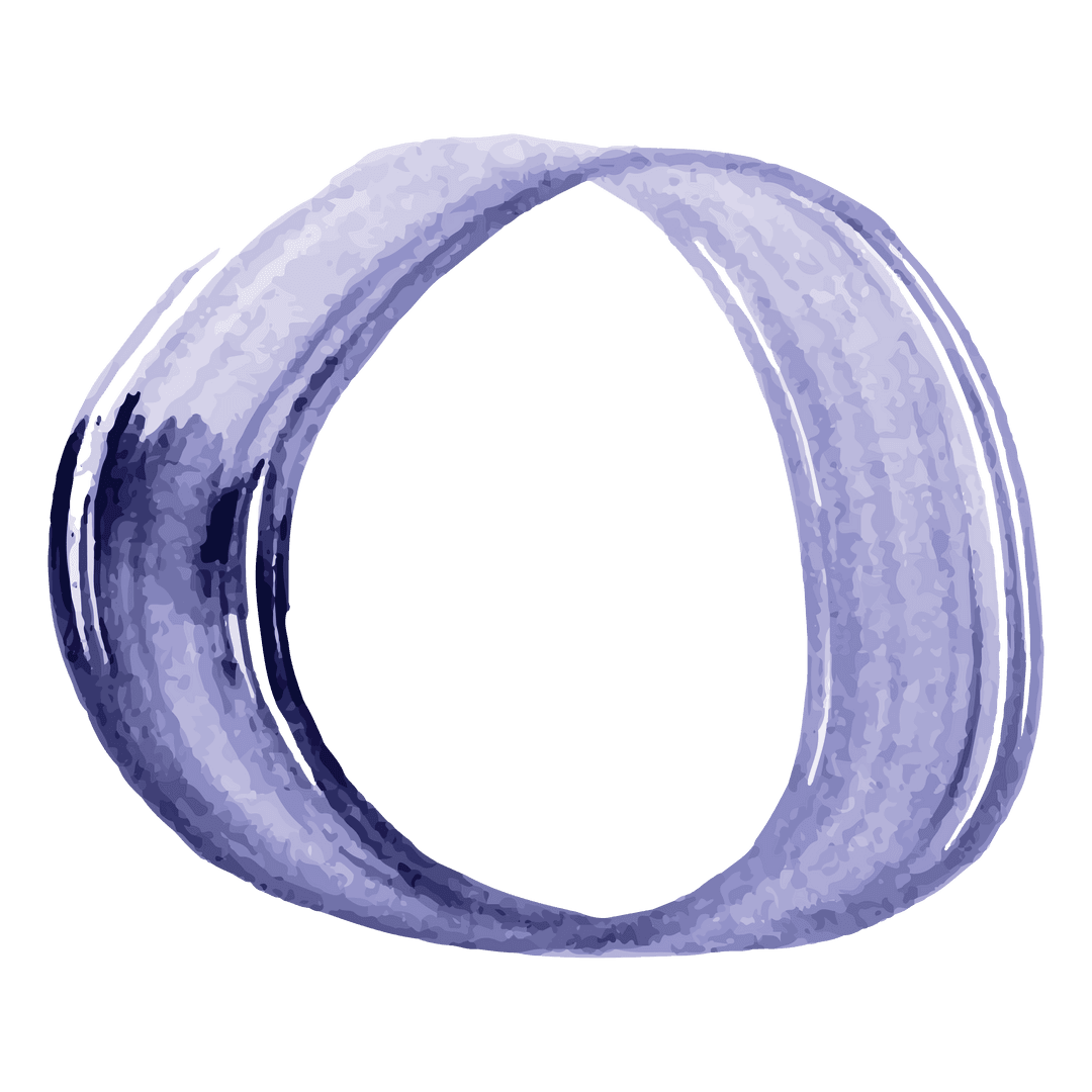 Digital Abstract Blue Circular Brush Stroke Transparent Background