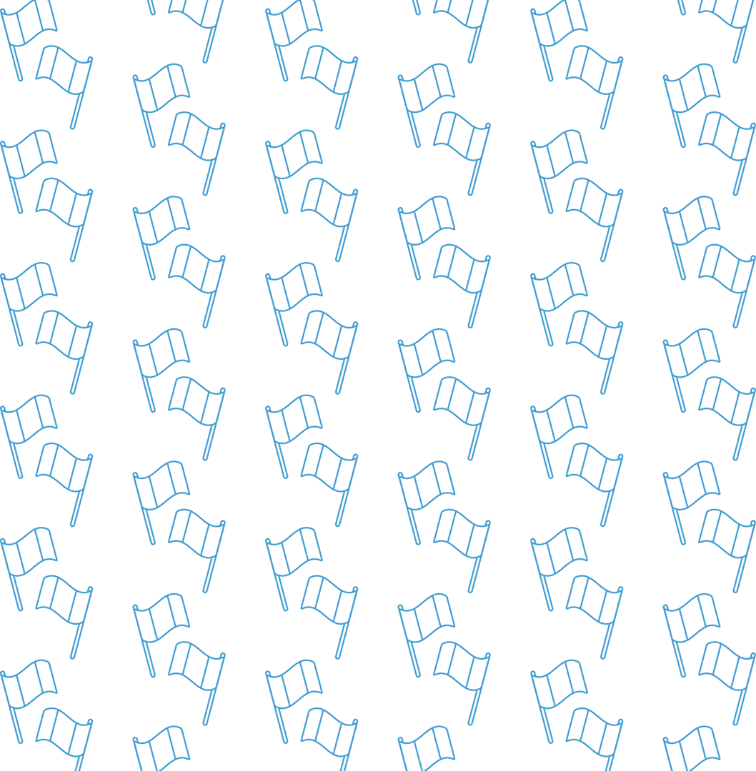 Blue Flag Patterened Illustration on Transparent Background