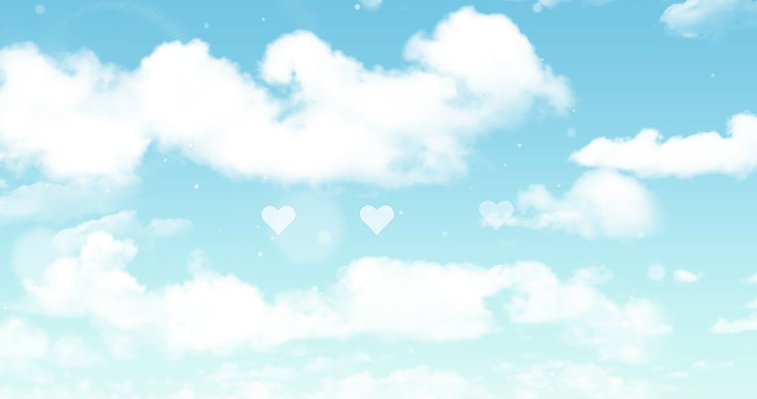 Hearts Floating in Cloudy Sky Inspiration Concept