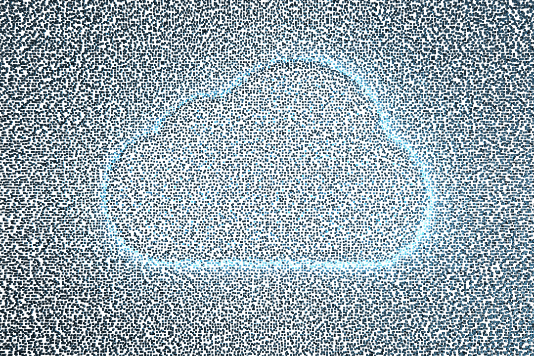 Transparent Blue Digital Cloud with Light Effect on Black