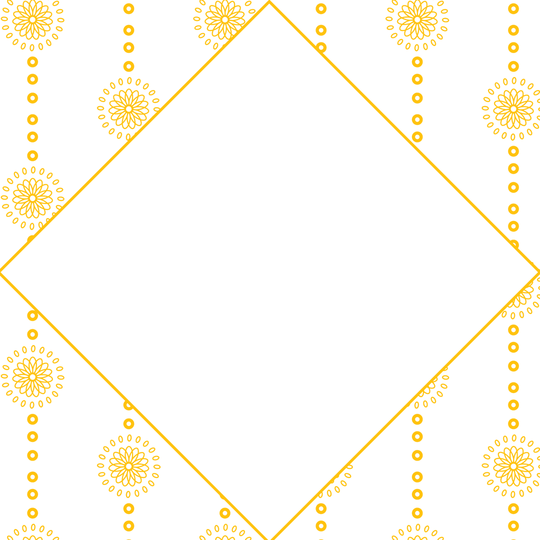 Transparent Yellow Geometric Diamond and Dot Pattern