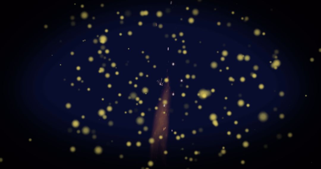 Abstract Orange Light Streak with Mystic Yellow Particles