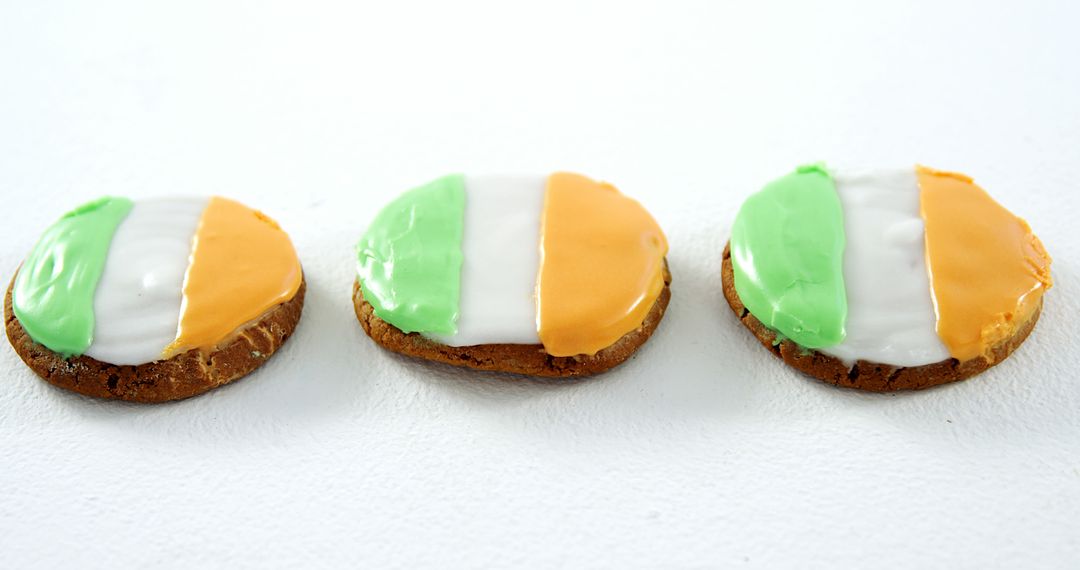 Cookies Decorated Irish Flag Colors for St. Patrick's Day Celebration - Free Images, Stock Photos and Pictures on Pikwizard.com