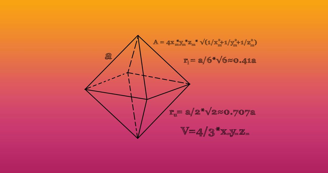 Purple Polygon with Mathematical Formulas on Gradient Background
