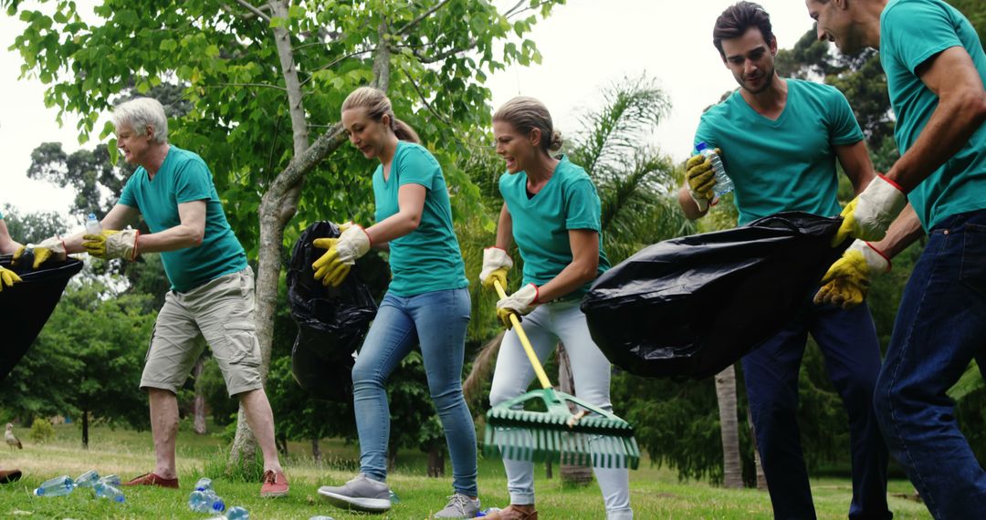 Group of Volunteers Dedicated to Park Clean-Up and Environmental Care - Free Images, Stock Photos and Pictures on Pikwizard.com