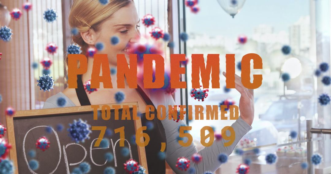 Small Business Reopening During Pandemic with Virus Graphics