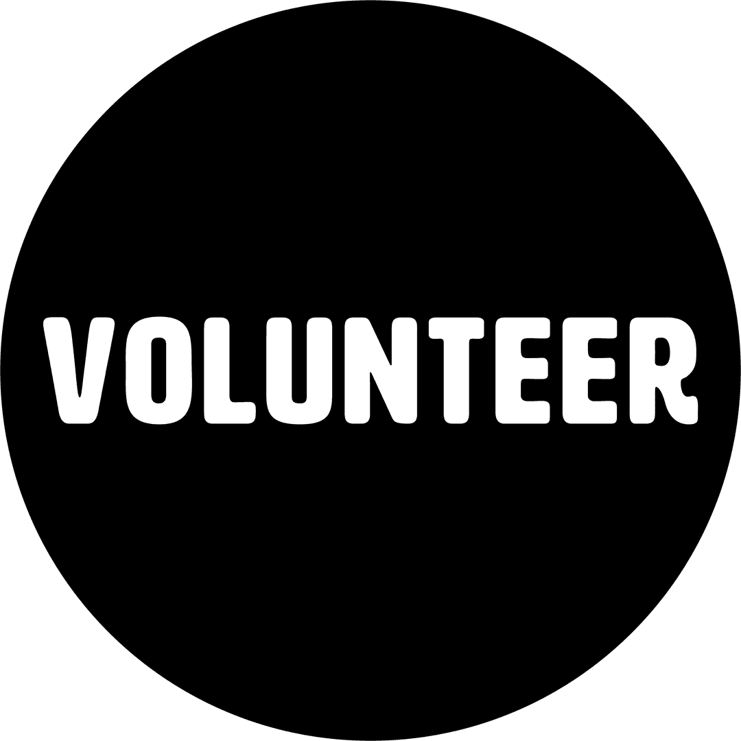 Volunteer Support Text Design on Transparent Background