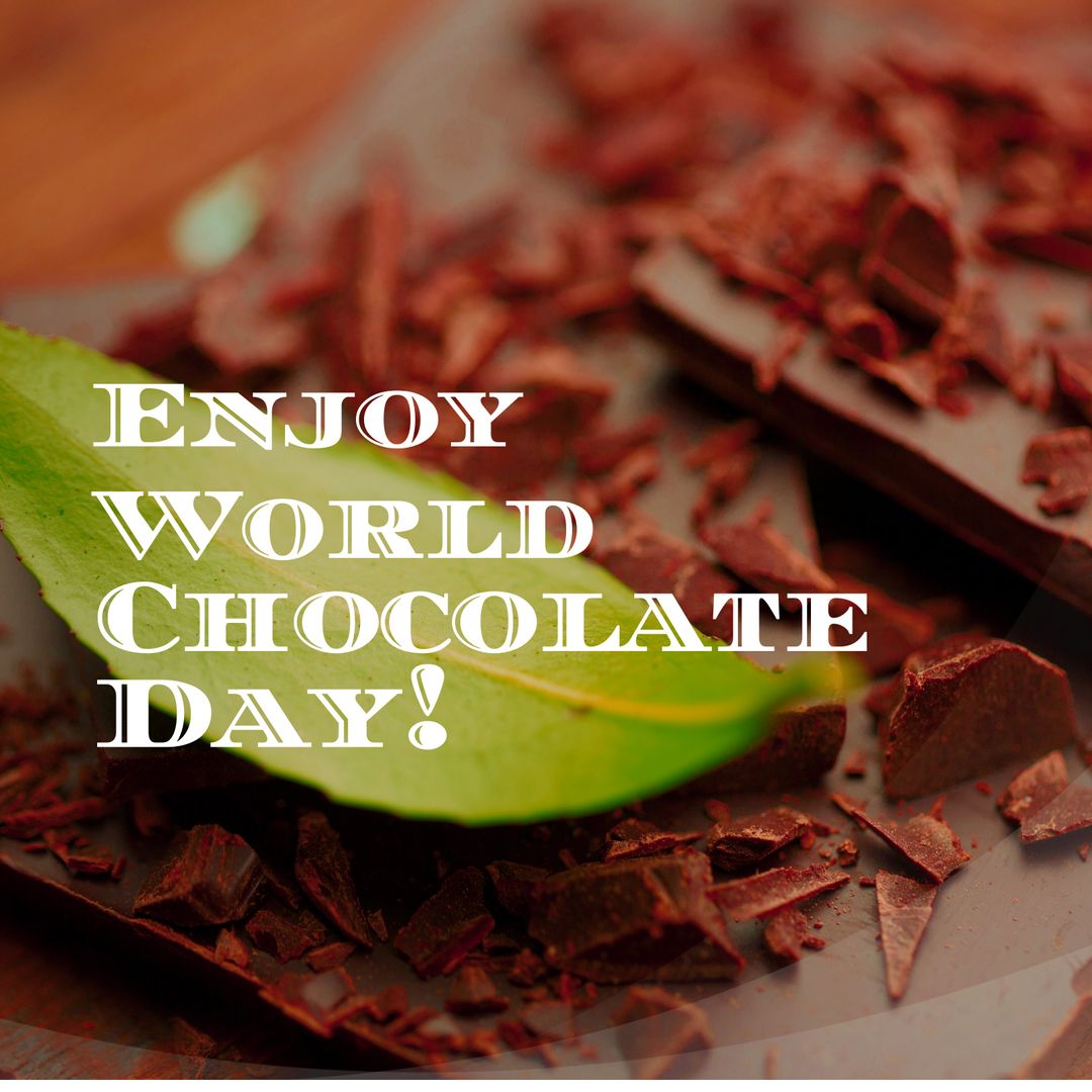 Celebrate World Chocolate Day with Delicious Dark Chocolates and Green Leaf - Download Free Stock Templates Pikwizard.com