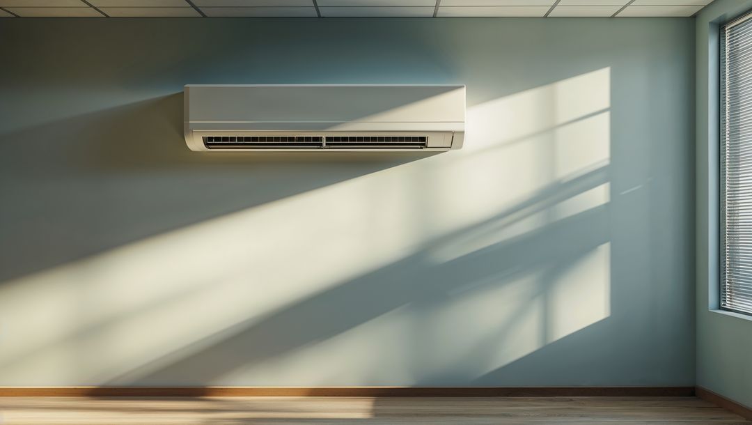 Modern Room With Wall-Mounted Air Conditioning and Shadows