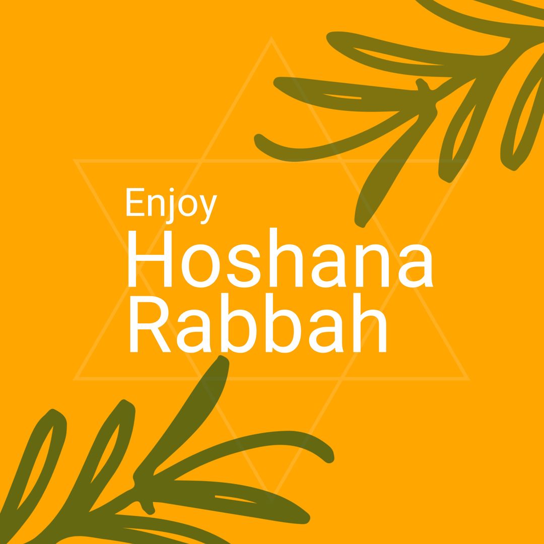 Hoshana Rabbah Festival Greeting with Star of David