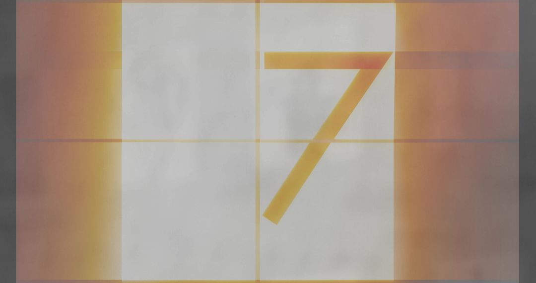 Abstract Digital Countdown with Number Seven Highlight