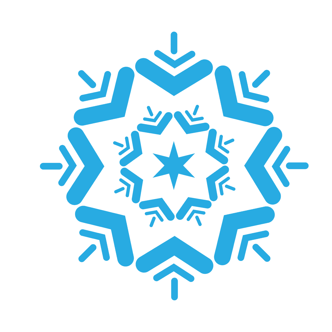 Transparent Digital Blue Snowflake Design Vector Art
