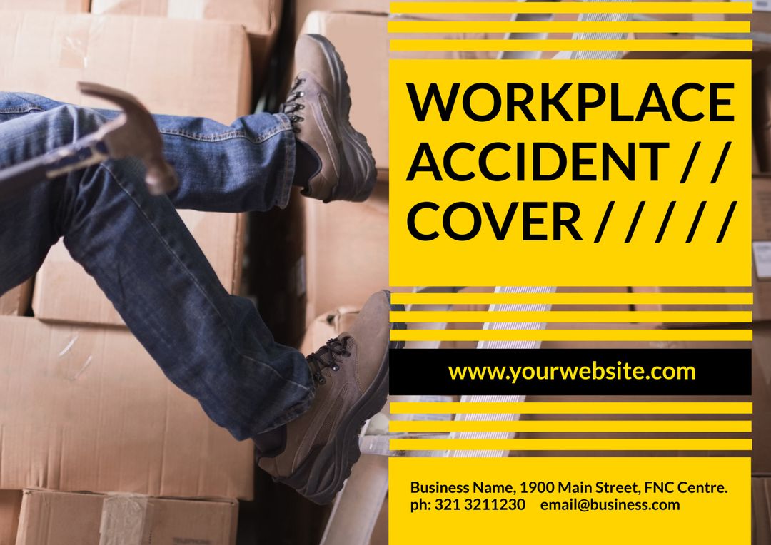 Workplace Safety and Accident Insurance Industry Worker Cardboard Boxes Caution