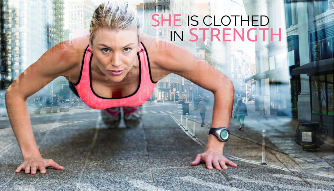 Empowered Woman in Urban Setting Showing Strength