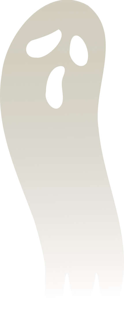 Transparent Ghost in Minimalist Flat Design for Halloween