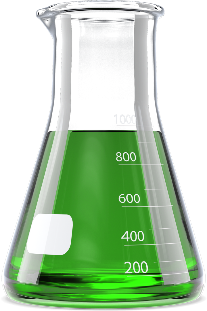 Transparent Erlenmeyer Flask with Green Solution for Science and Research Concepts - Download Free Stock Images Pikwizard.com