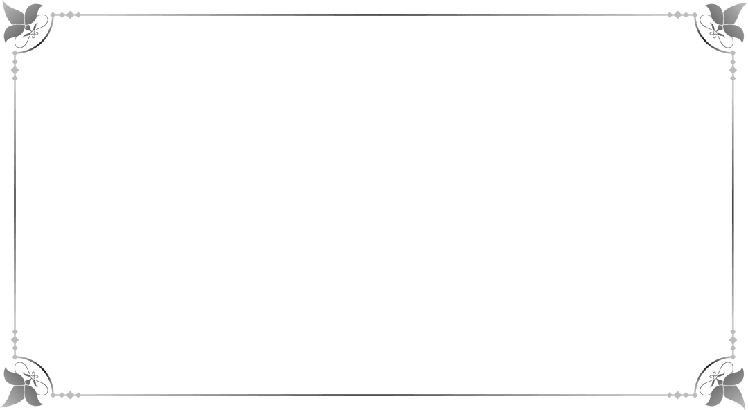 Ornate Metal Frame with Leaf Motifs on Transparent Background