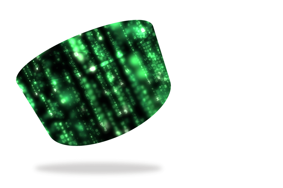 Transparent Screen with Green Digital Matrix Background Animation