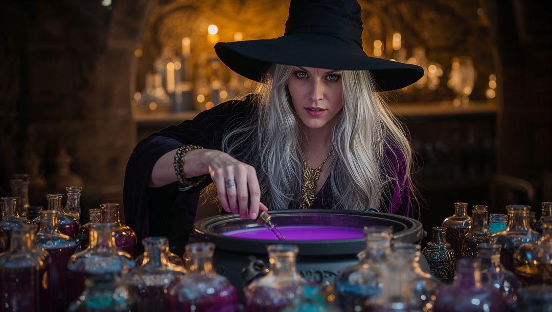 Witch Stirring Potion in Alchemy Lab