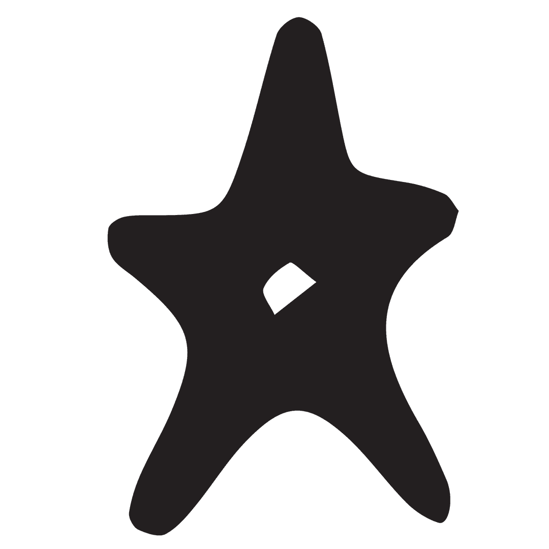 Black Hand Drawn Star on Transparent Background for Celebrations