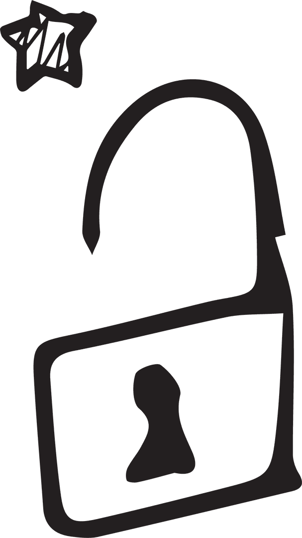 Transparent Padlock Symbol for Security Concept Isolated